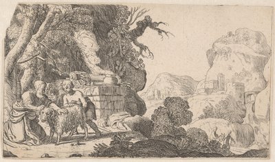 Abraham and Isaac with the Sacrificial Ram by Claes Moeyaert