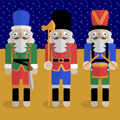 Christmas Nutcrackers - Good Luck Symbols by Claire Huntley