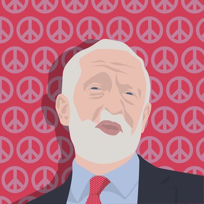 Portrait of Jeremy Corbyn by Claire Huntley