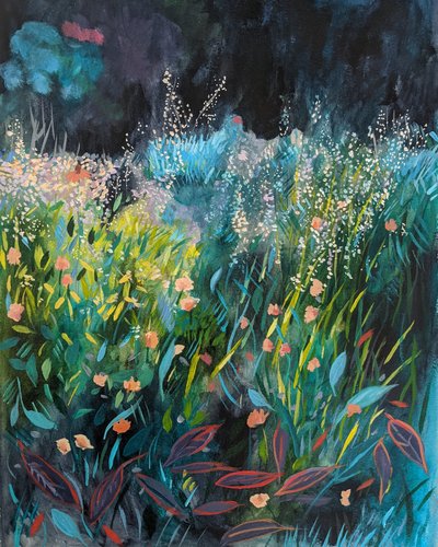 Glowing Garden Night by Claire Whitehead