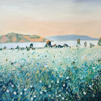 White Wildflowers by Water by Claire Whitehead