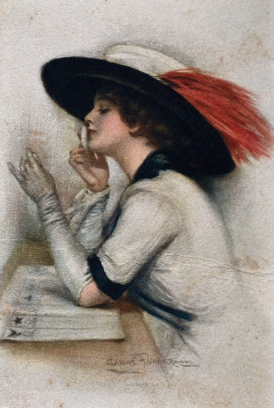 An elegant young woman voting in the 1920 elections in the United States by Clarence F. Underwood
