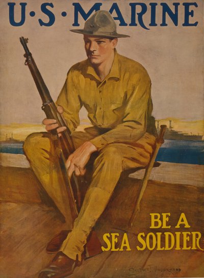 U.S. Marine - Be a sea soldier, 1917 by Clarence F. Underwood