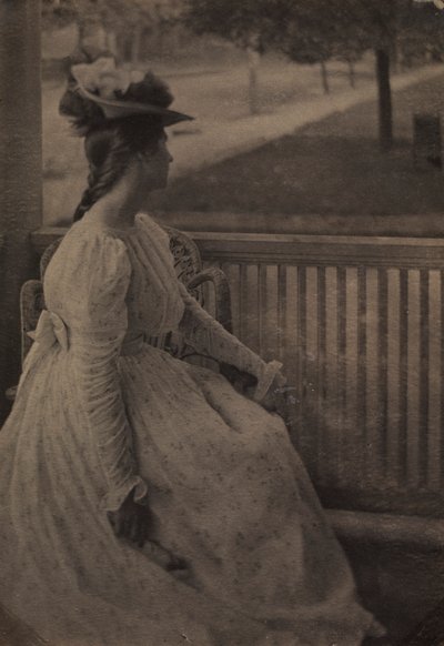 On the Porch Julia Hall McCune by Clarence H. White