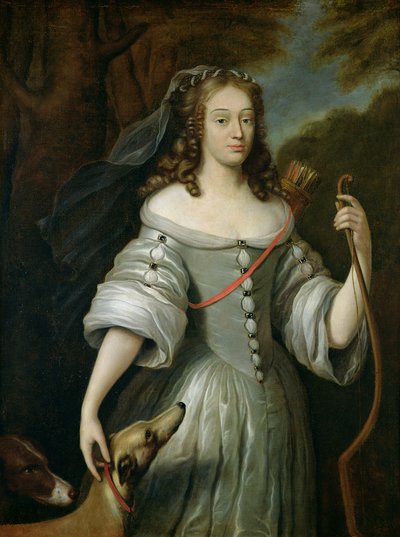 Portrait of Francoise Louise de la Baume le Blanc, Duchesse de Vaujour, also known as Mademoiselle de la Valliere by Claude (attr. to) Lefebvre