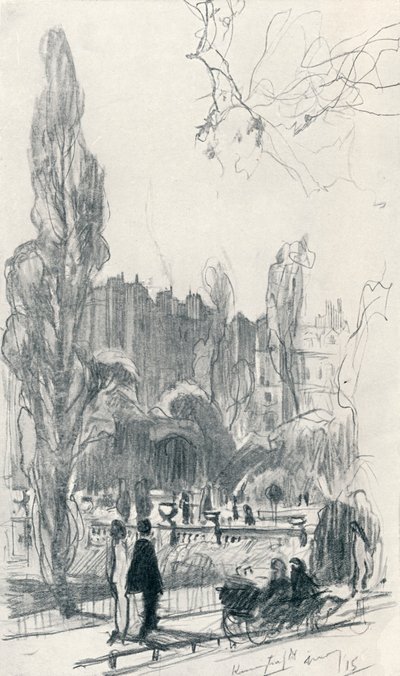 In Kensington Gardens - Stage One, c1920 by Claude Allin Shepperson