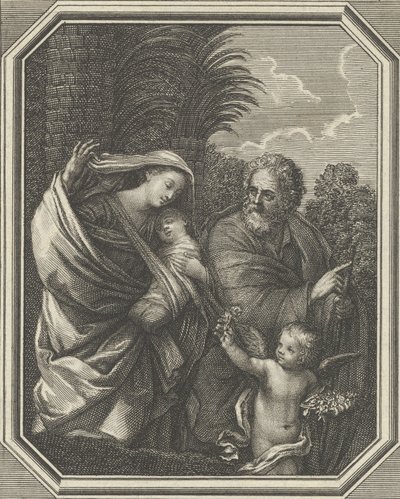 The Flight into Egypt, the Holy Family Walking with the Young John the Baptist, ca. 1720-86 by Claude Augustin Duflos