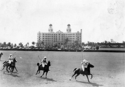 Polo match in front of the Nautilus Hotel, Miami Beach, 18 March 1928 by Claude C. Matlack