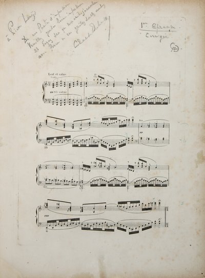 Page from the first corrected proof of "The Blessed Damozel", c.1887-88 by Claude Debussy