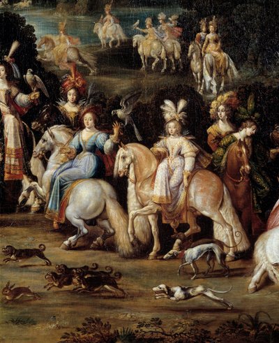 Ecuyeres Hunting Falcon (detail) by Claude Deruet