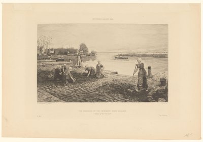 Women Weeding a Quay in North Holland by Claude Faivre