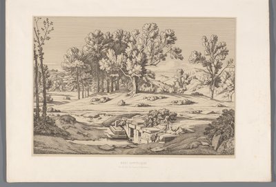 Landscape with View of Mount Pentelikon (Views of the Most Famous Sites of Ancient Greece) by Claude Félix Théodore Caruelle d