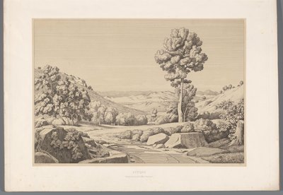 Landscape with Road (Vues des Sites les Plus Célèbres de la Grèce Antique) by Claude Félix Théodore Caruelle d