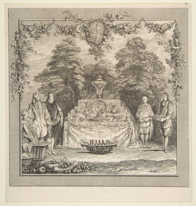 The Collation Prepared in a Garden by Claude Gillot, Jacques Gabriel Huquier