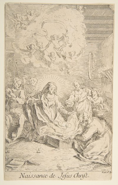 Nativity by Claude Gillot, Jacques Gabriel Huquier