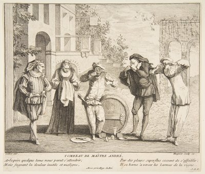 The Death of Maitre Andre by Claude Gillot, Jacques Gabriel Huquier