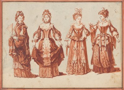Four Actresses in Theatrical Costume by Claude Gillot