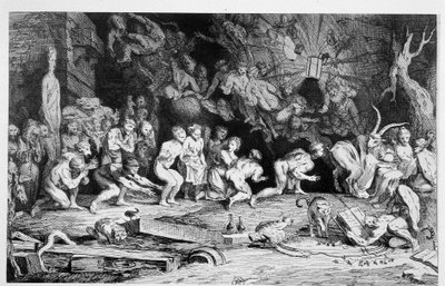 Tribute to the devil (Sabbath scene) - by Caylus after C. Gillot by Claude Gillot