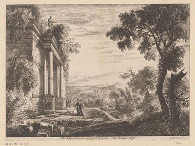 Landscape with Figures in Front of an Ancient Ruin by Claude Goyrand