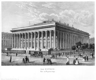 The Bourse and the Commercial Court, Paris, after a daguerreotype by Claude Hilaire Alphonse Chamouin