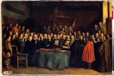 The Peace of Westphalia, the Swearing-In After the Ratification of Peace Between the Spaniards and the Dutch, at the Munster City Hall on May 15, 1648 by Claude Jacquand