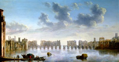 Old London Bridge, c1630 by Claude Jongh