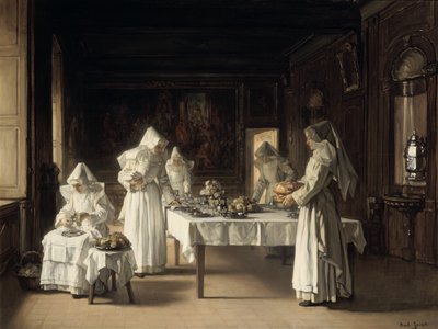 Dinner at the Hospice of Beaune, France by Claude Joseph Bail