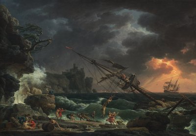 A Shipwreck in Stormy Seas by Claude Joseph Vernet