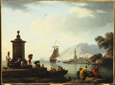 A View of the Harbour at Genoa by Claude Joseph Vernet