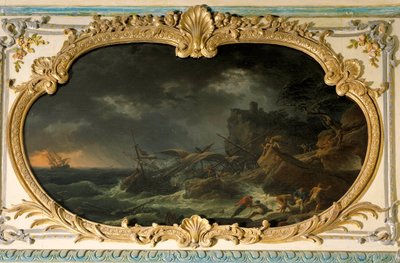 The Four Parts of the Day: the South or the Tempest. Ships during a shipwreck in a dry sea. 1762. Private collection by Claude Joseph Vernet