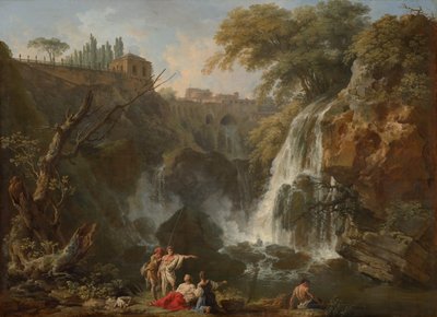The Waterfalls at Tivoli, with the Villa of Maecenas by Claude Joseph Vernet