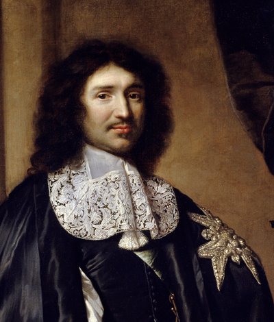 Portrait of Jean Baptiste Colbert (1619-1683) Minister of Louis XIV (detail) by Claude Lefebvre