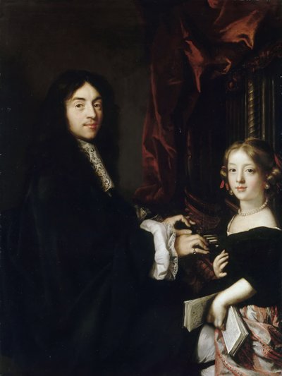 Portrait of the Organist Charles Couperin with the Daughter by Claude Lefebvre