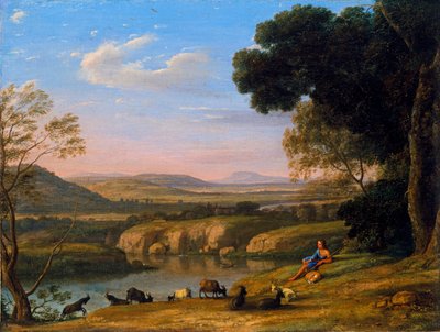 River Landscape with Goatherd by Claude  Lorrain