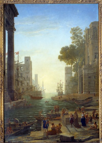 Landscape with the Boat of Saint Paula Romana at Ostia. Saint Paula Leaves Her Children to Travel to the Holy Land by Claude Lorrain