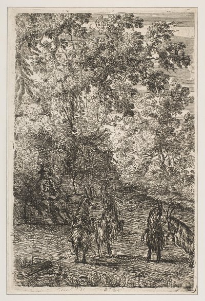Four Goats (Left Section of The Goats) by Claude Lorrain