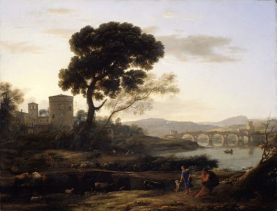 Landscape near Rome with a View of the Ponte Molle, 1645 by Claude Lorrain