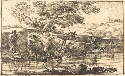 The Herd at the Watering Place by Claude Lorrain