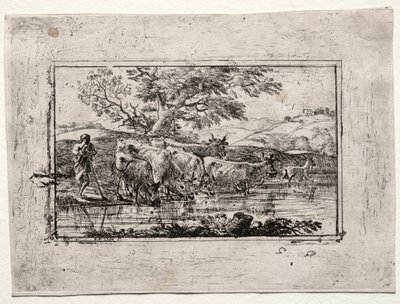 The Herd at the Watering Place by Claude Lorrain