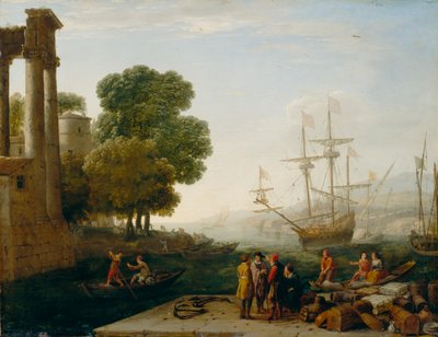 A Seaport at Sunset by Claude Lorrain