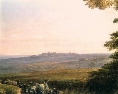 Landscape with Cowherds (detail) by Claude Lorrain