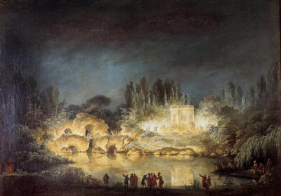 Illumination of the Belvedere Pavilion in the Gardens of the Petit Trianon in Versailles by Claude Louis Chatelet