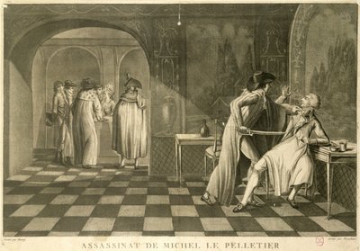 Assassination of Deputy Louis-Michel Le Peletier de Saint-Fargeau, 20th January 1793 by Claude Louis Desrais