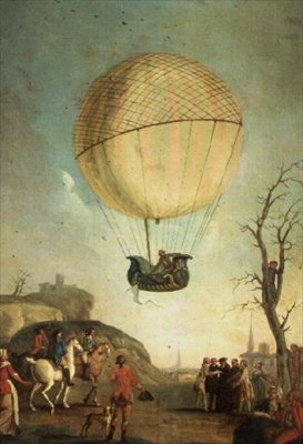 Robert Re-ascending at Nesle after the First Flight in a Hydrogen Balloon by Claude Louis Desrais