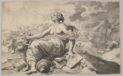 Allegory of France with the Arms of Richelieu by Claude Mellan