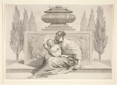 Allegory of the Death of the Queen (Anne of Austria) by Claude Mellan