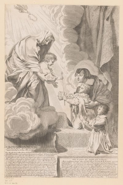 Anne of Austria Hands Over the Regency of the Kingdom of France to the Christ Child by Claude Mellan