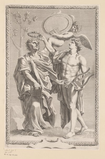 Apollo Crowns Publius Vergilius Maro by Claude Mellan