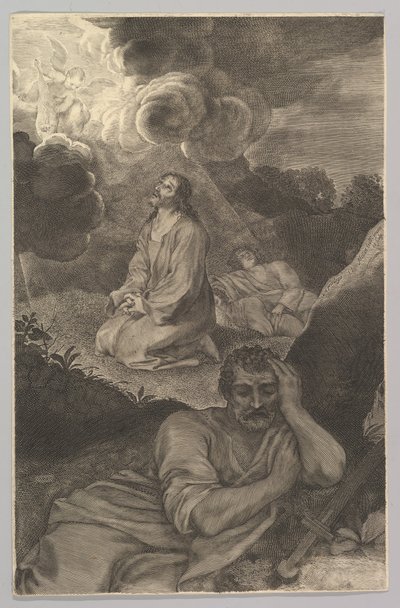 Christ in the Garden of Olives, 17th century by Claude Mellan