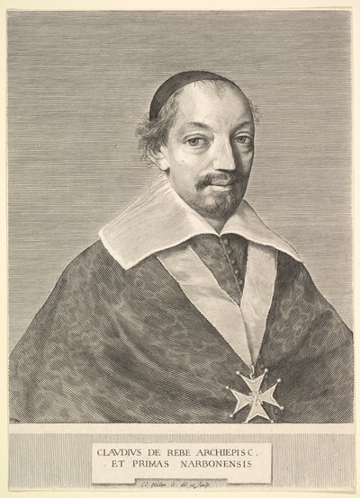 Claude de Rebé, Archbishop of Narbonne by Claude Mellan